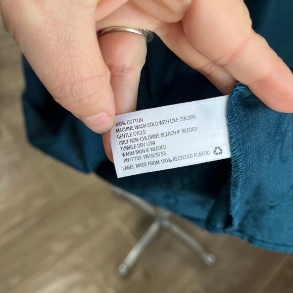 Universal Thread Cotton Tiered Puff Sleeve Mini Dress Blue Teal Boho Small - Picture 5 of 8